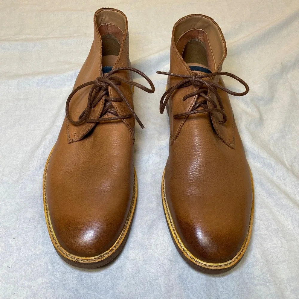 Clarks Mens 10.5 M Brown Leather Chukka Desert Boots Lace‎ Up Casual Shoes